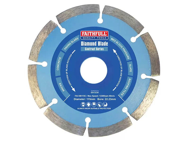 Faithfull - FAIDB115C - Contract Diamond Blade 115 x 22.2mm