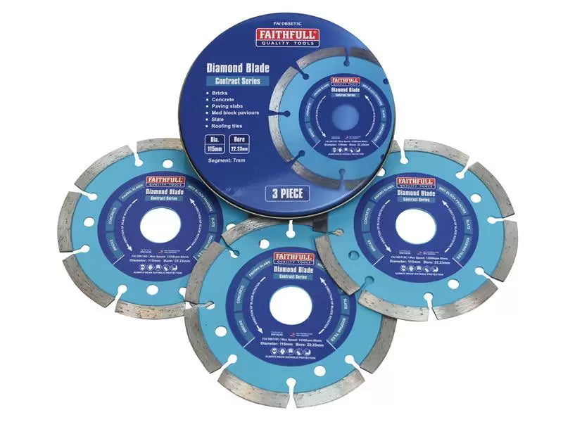 Faithfull Diamond Blades Pack 3