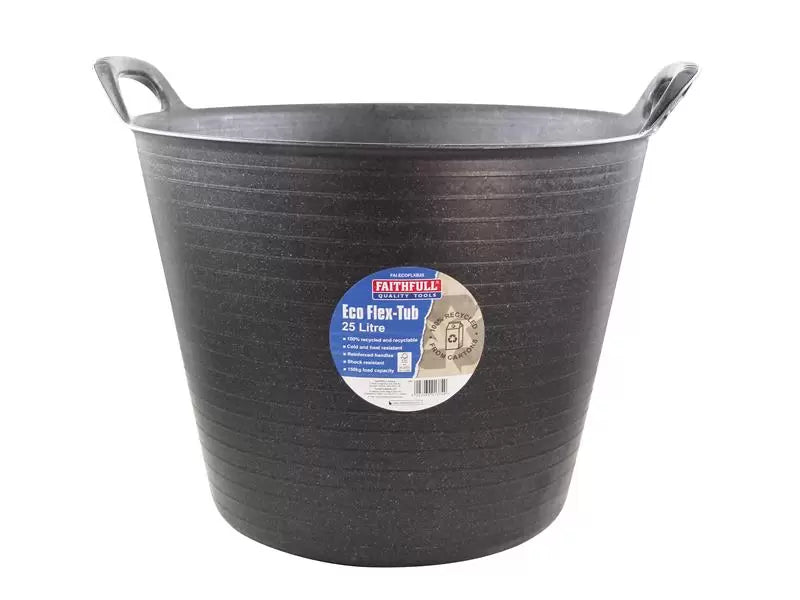 Faithfull - FAIECOFLXB25 - Eco Flex Tub 25 litre - Recycled Black
