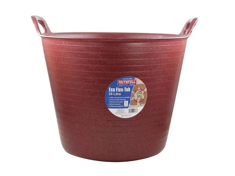 Faithfull - FAIECOFLXR25 - Eco Flex Tub 25 litre - Recycled Red