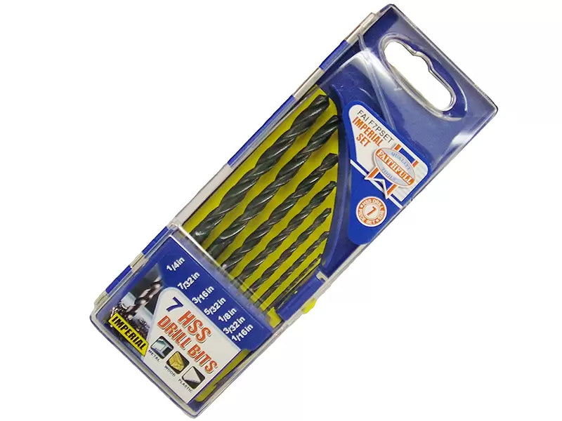 Faithfull - FAIF7PSET - HSS Drill Bit Set of 7 1/16-1/4 x 1/32
