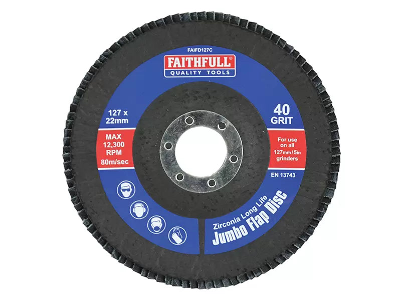 Faithfull - FAIFD127F - Abrasive Jumbo Flap Disc 127mm Fine