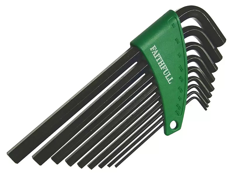 Faithfull - FAIHKS9AFL - Imperial Long Arm Hexagon Key Set, 9 Piece
