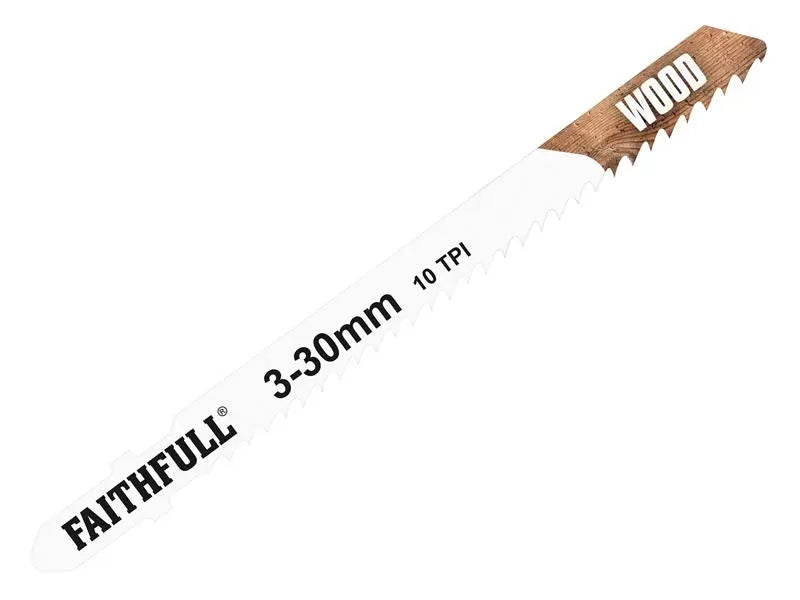 Faithfull - FAIJBT101B - Wood Jigsaw Blades Pack of 5 T101B