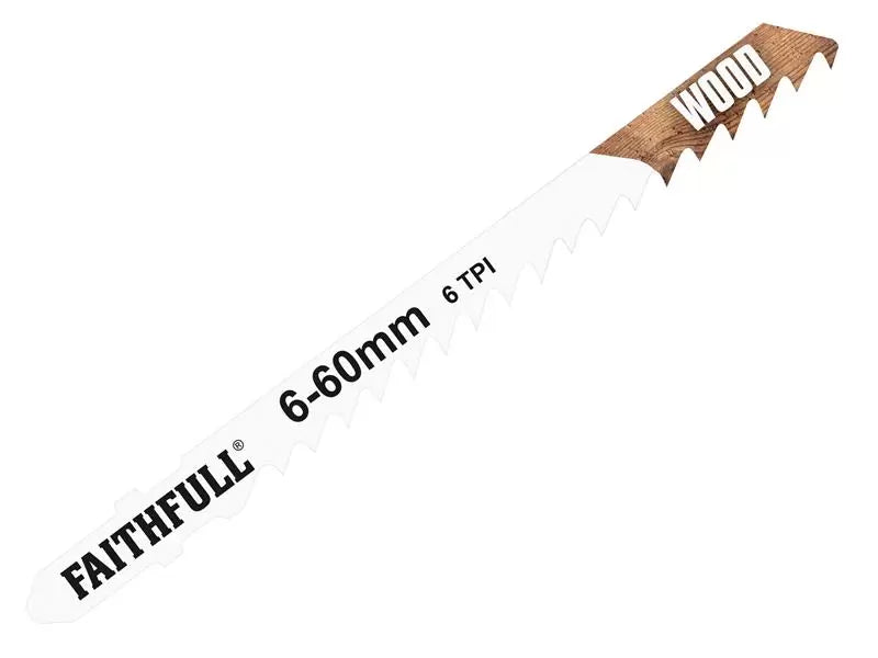 Faithfull - FAIJBT101DP - Wood Jigsaw Blades Pack of 5 T101DP