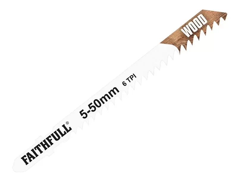 Faithfull - FAIJBT144D - Wood Jigsaw Blades Pack of 5 T144D