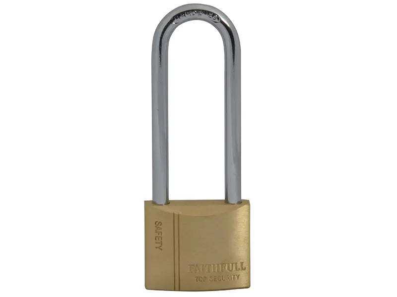 Faithfull - FAIPLB40LS - Brass Padlock 40mm Long Shackle 3 Keys