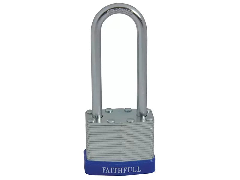 Faithfull - FAIPLLAM40LS - Laminated Steel Padlock 40mm Long Shackle 3 Keys