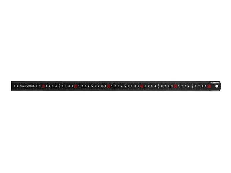 Faithfull - FAIRUL600MB - Matt Black Stainless Steel Measuring Rule 600mm