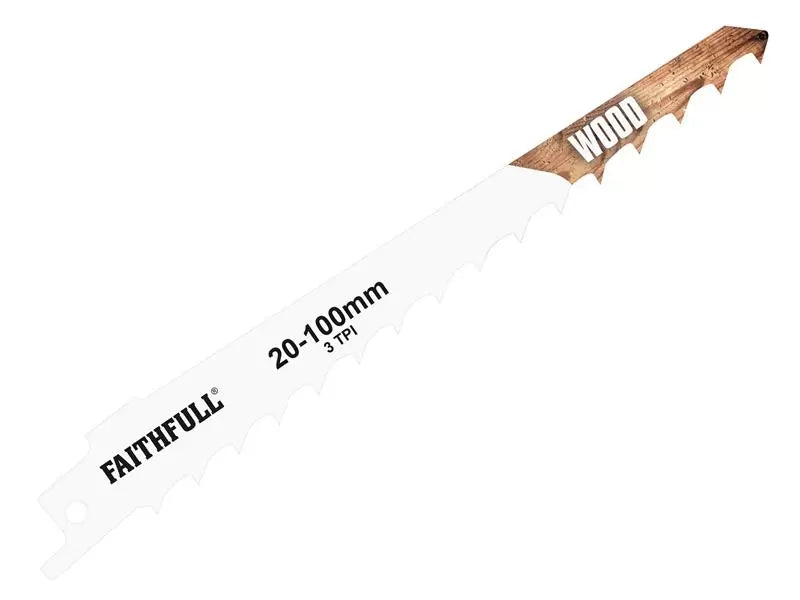 Faithfull - FAISBS617K - S617K Sabre Saw Blade Wood 150mm 3 TPI (Pack of 5)