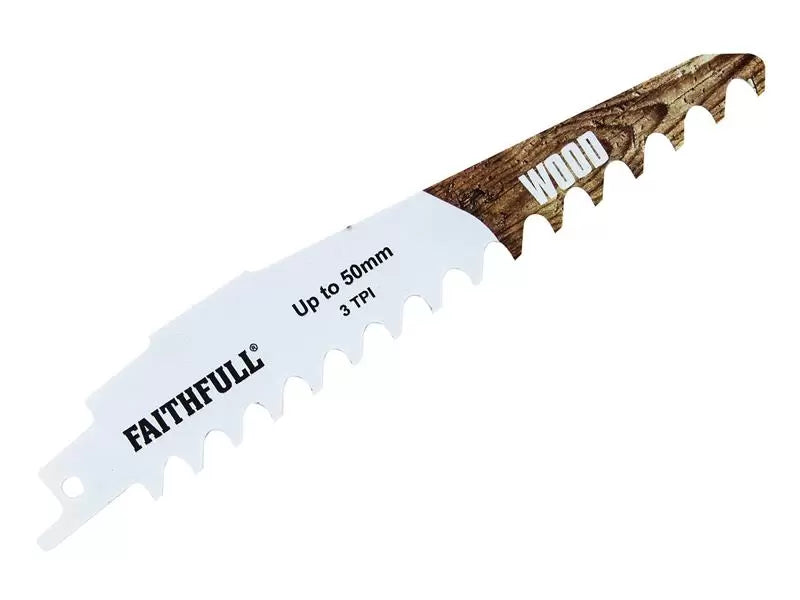 Faithfull - FAISBS950HM - S950HM Wood Carbide Sabre Saw Blade 152mm x 3 TPI