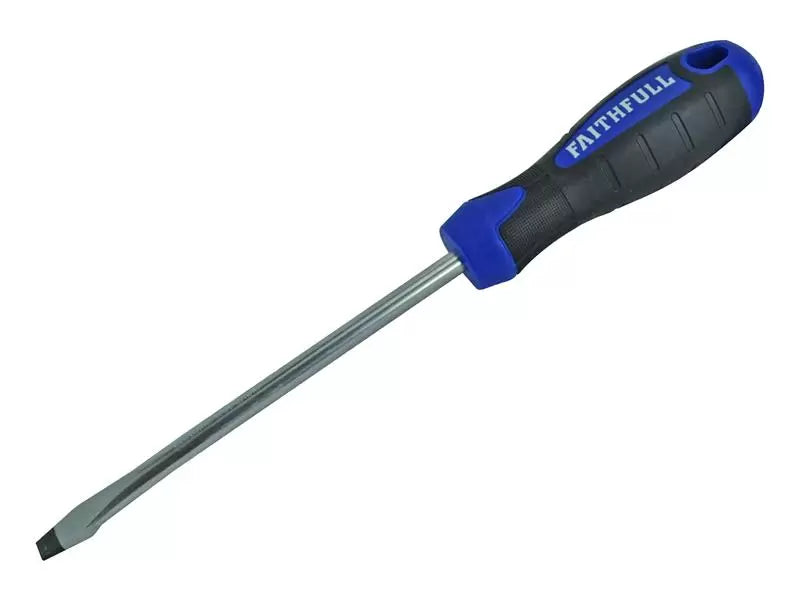 Faithfull - FAISDF200 - Soft Grip Screwdriver Flared Slotted Tip 10.0 x 200mm