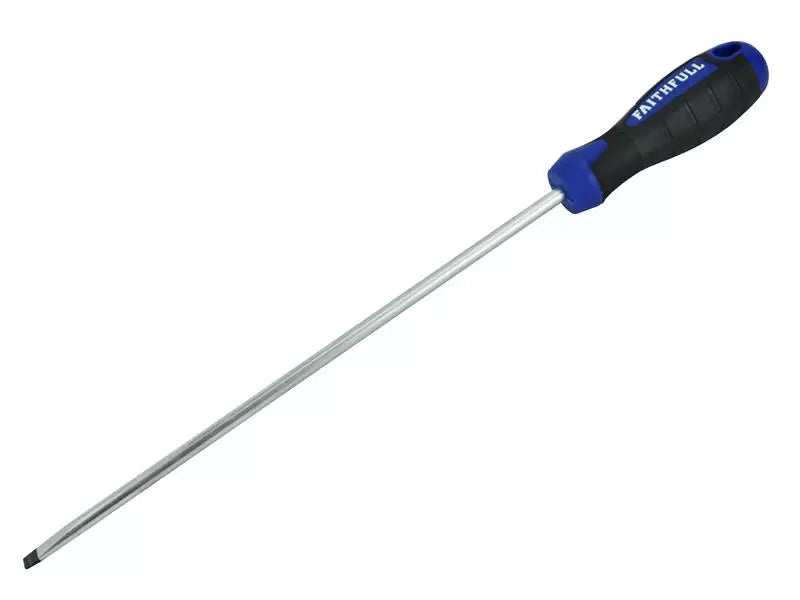 Faithfull - FAISDF250 - Soft Grip Screwdriver Flared Slotted Tip 10.0 x 250mm