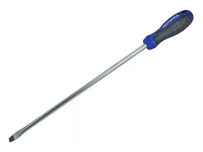 Faithfull - FAISDF300 - Soft Grip Screwdriver Flared Slotted Tip 10.0 x 300mm