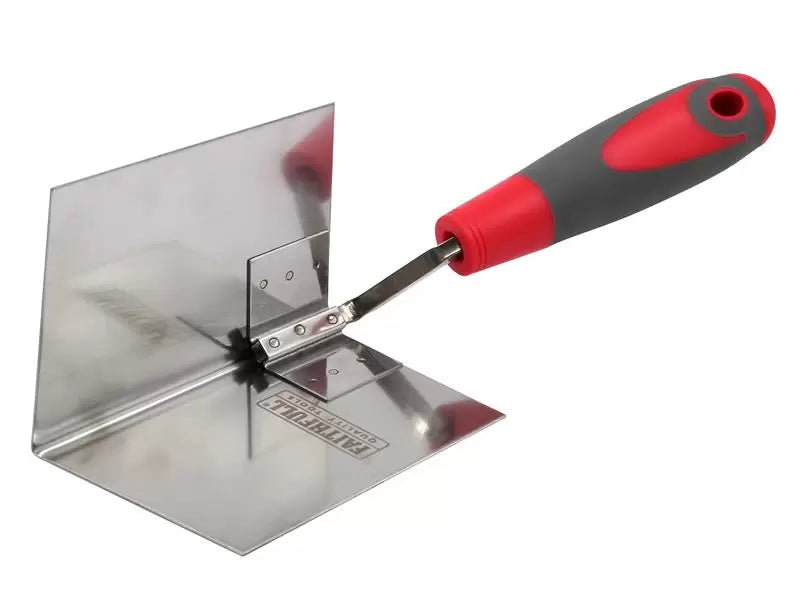 Faithfull - FAISGTCINTSS - Internal Corner Trowel Stainless Steel Soft Grip Handle 4 x 3 x 3in