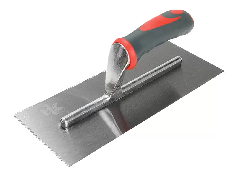 Faithfull - FAISGTNOT3 - Notched Trowel V 3mm Soft Grip Handle 11 x 4.1/2in
