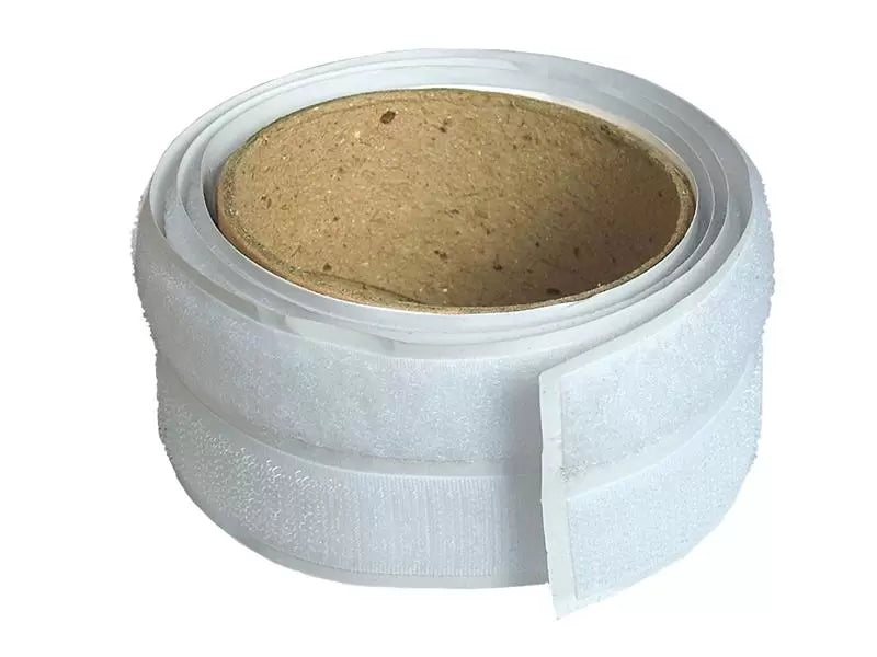 Faithfull - FAITAPEHLW - Hook & Loop Self-Adhesive Tape 20mm x 1m White