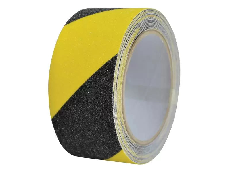 Faithfull - FAITAPESTYB5 - Anti-Slip Tape 50mm x 5m Black & Yellow Hazard
