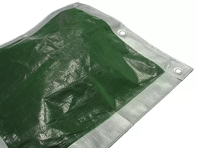Faithfull - FAITARP129 - Tarpaulin Green/Silver 3.6 x 2.7m (12 x 9ft) 80gsm