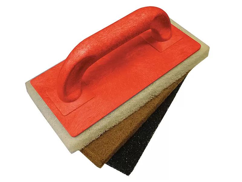 Faithfull - FAITLSCOUR3 - Scouring Pad Holder + Fine Medium & Coarse Pads