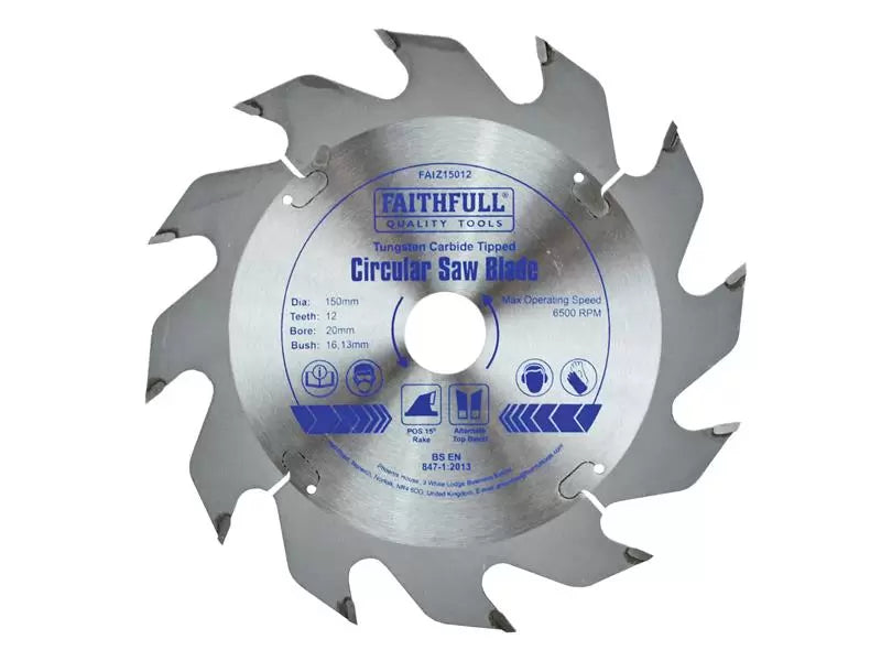 Faithfull - FAIZ15012 - TCT Circular Saw Blade 150 x 20mm x 12T POS