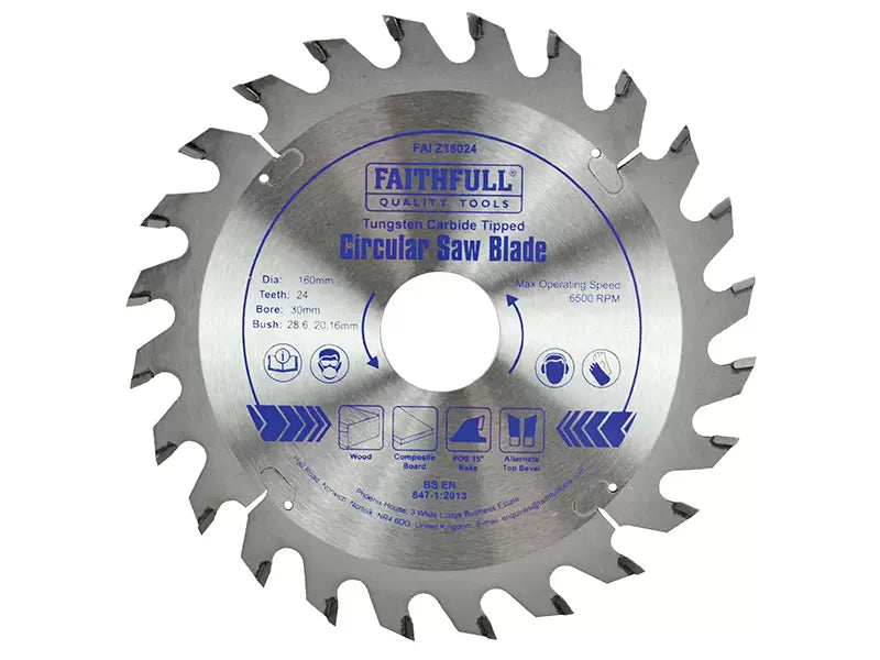 Faithfull TCT Circular Saw Blade 160mm
