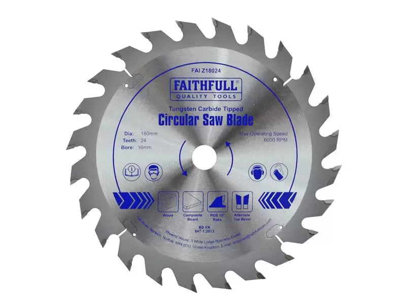 Faithfull TCT Circular Blade 180mm 24T