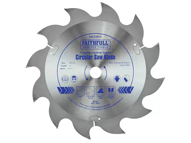 Faithfull TCT Circular Blade 190mm