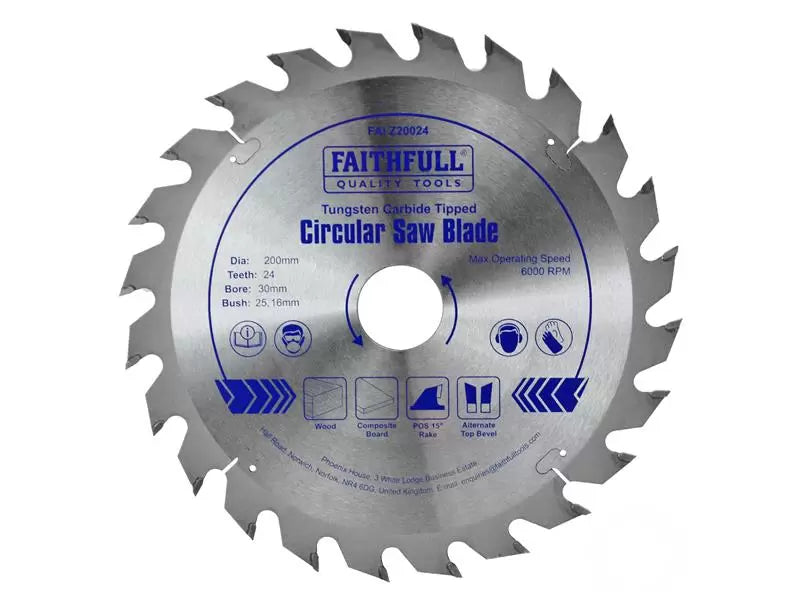 Faithfull Circular Saw Blade 200mm 24T