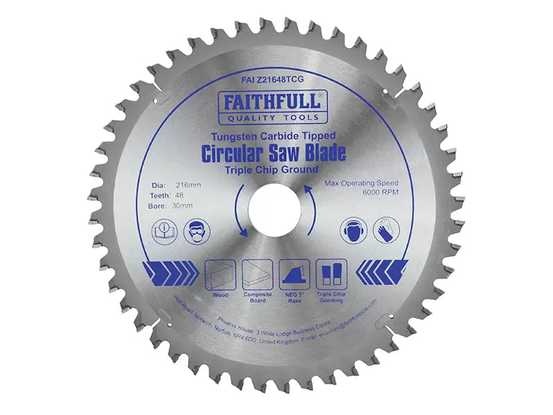 Circular Saw Blade 216mm 48T TCG