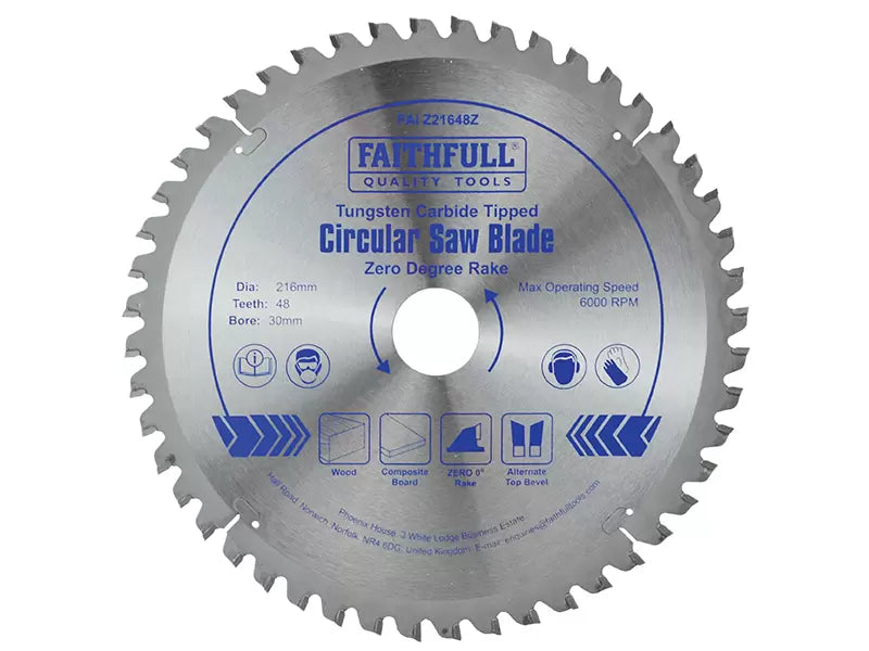 Circular Saw Blade 216mm Zero Degree