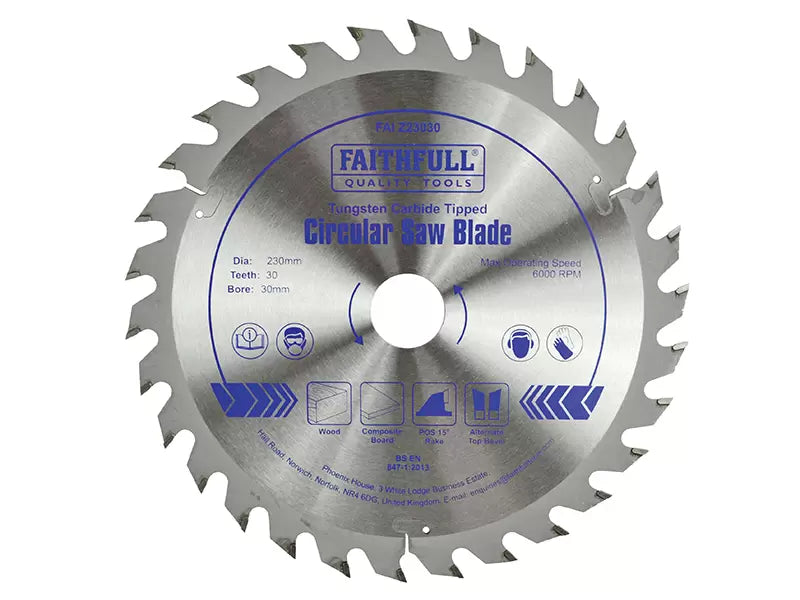 Faithfull Circular Saw Blade 230mm 30T