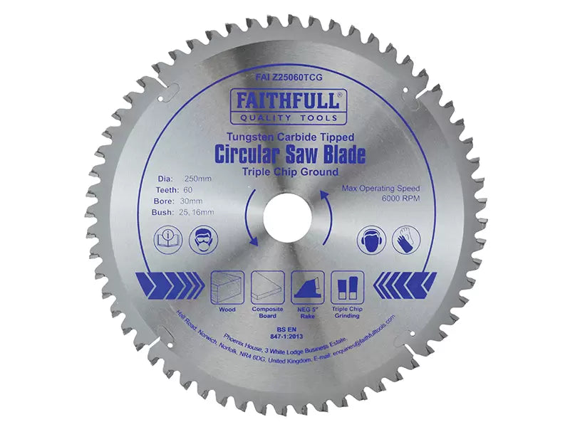Faithfull TCT Blade 250mm