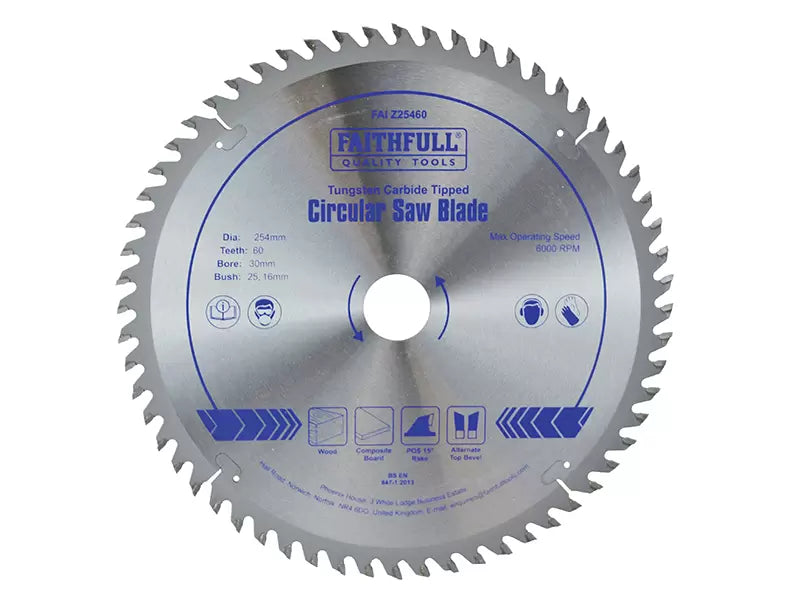 Faithfull TCT Saw Blade 254mm 60T