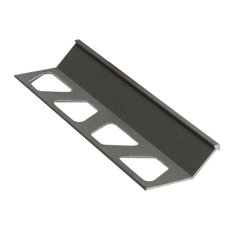 Schluter FINEC TRENDLINE-TSG Textured Natural Grey Aluminium Slim Angle Edge Tile Trim 2.5m