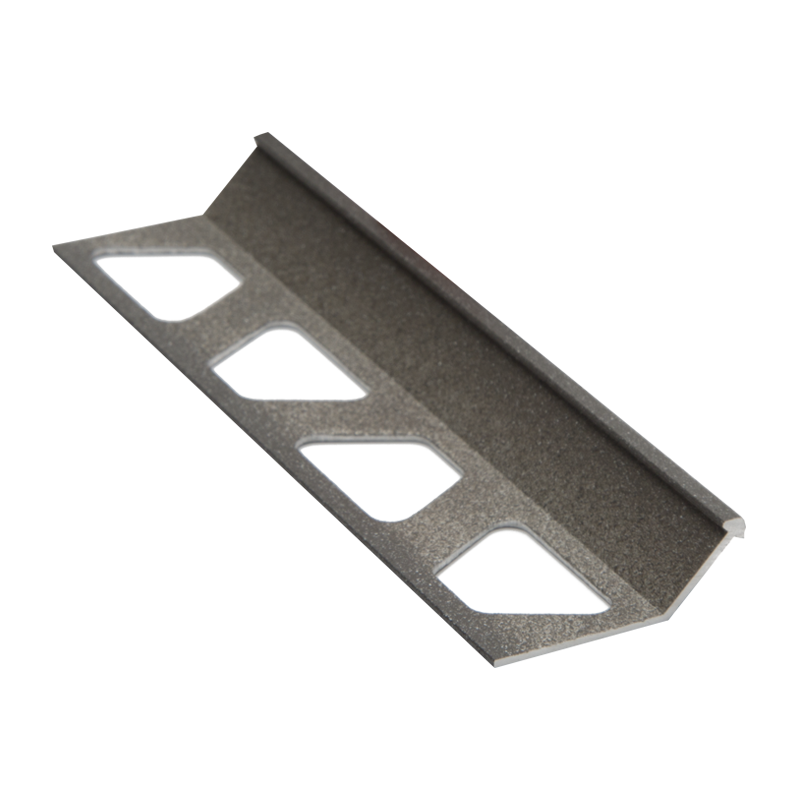 Schluter FINEC TRENDLINE-TSLA Textured Natural Light Anthracite Aluminium Slim Angle Edge Tile Trim 2.5m