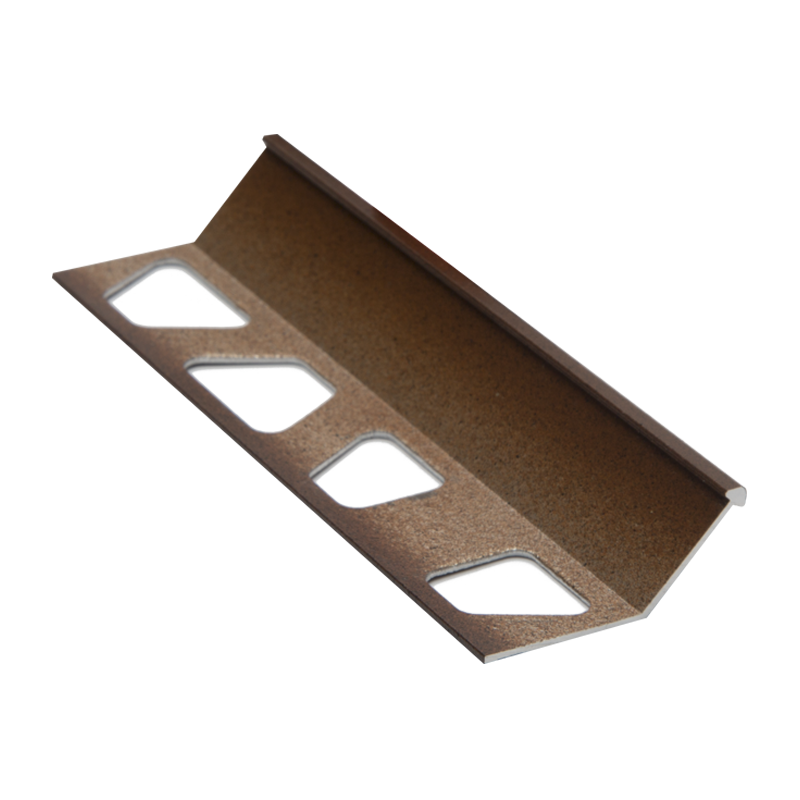 Schluter FINEC TRENDLINE-TSR Textured Natural Rustic Brown Aluminium Slim Angle Edge Tile Trim 2.5m