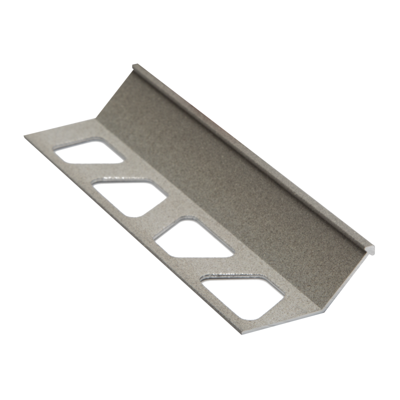 Schluter FINEC TRENDLINE-TSSG Textured Natural Stone Grey Aluminium Slim Angle Edge Tile Trim 2.5m