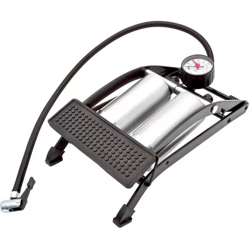 PCL FP7H02/3 - Footpump Double Barrel 0-100 psi & 0-7 bar Gauge
