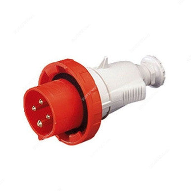 Gewiss Straight Plug, GW60030H, IP66, 16A, 3P+E, White-Red