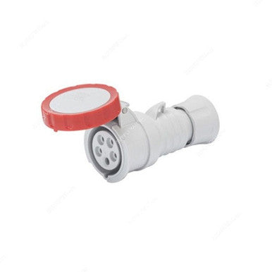 Gewiss Straight Connector, GW62031H, IP66, 16A, 3P+N+E, White-Red