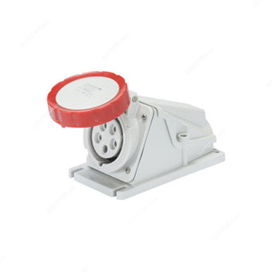 Gewiss 90 Deg Surface Mount Socket Outlet, GW62505, IP67, 16A, 3P+E, White-Red