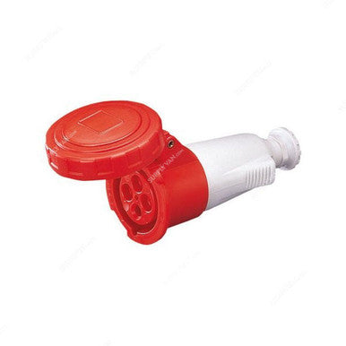 Gewiss Straight Connector, GW63053H, IP67, 63A, 3P+N+E, Red