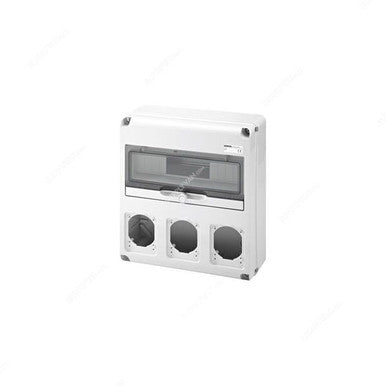Gewiss Distribution Board, GW68005N, IP65, c/w 3 Flanges, 14 Modules
