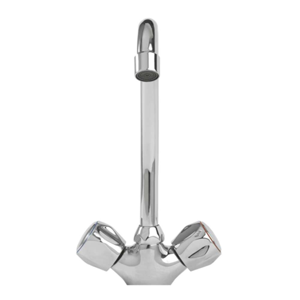 Geepas Centre Hole Dual Handle Basin Mixer, Suitable for Hot and Cold Water