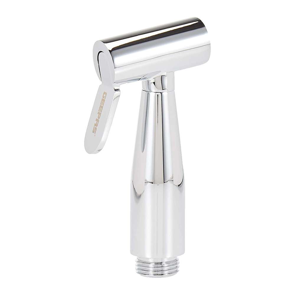 Geepas Brass Chrome Shattaf Set, Bidet Mixer with Stainless Steel Hose