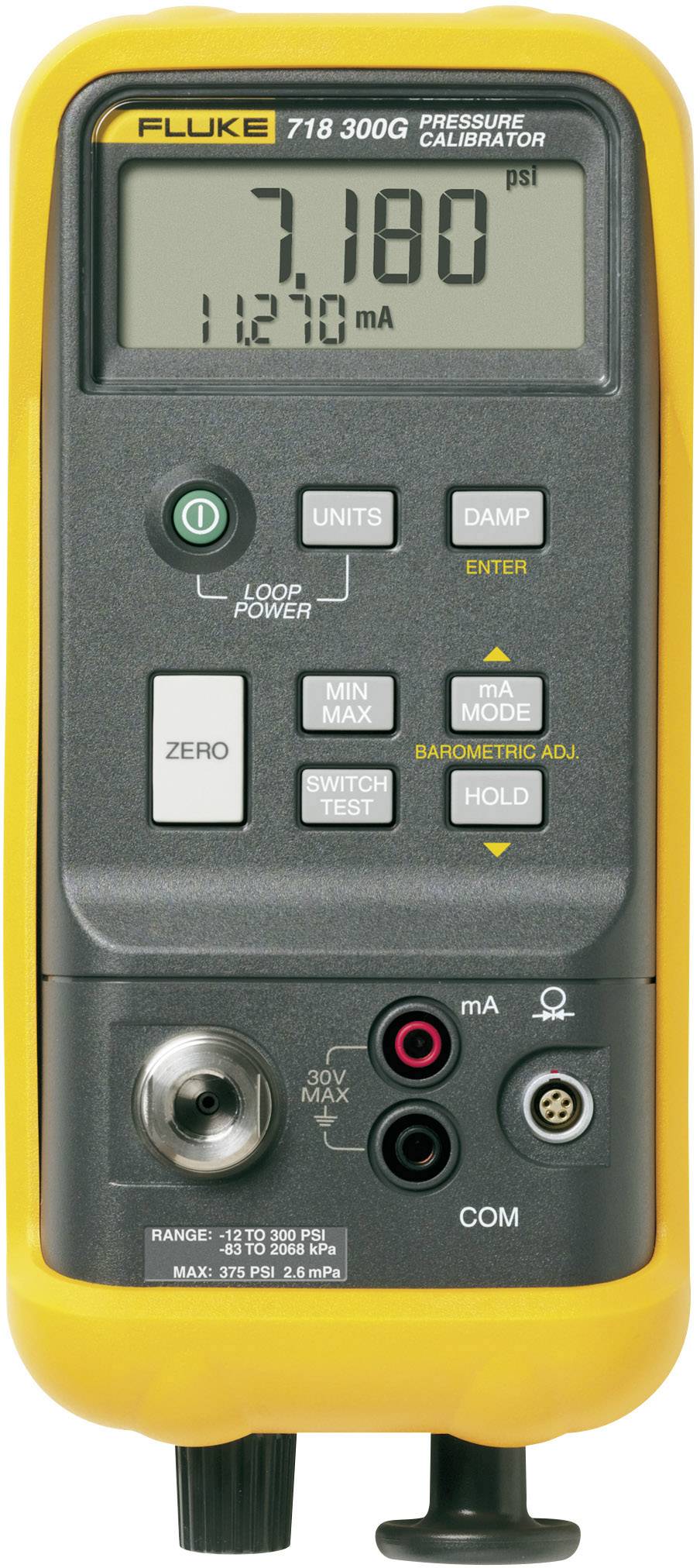 FLUKE 718 300G Pressure Calibrator, 20 Bar – Model 2547153