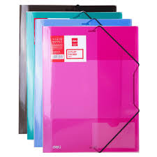 Deli A4 Expanding File, 8 Pockets, Blue/Pink/Green