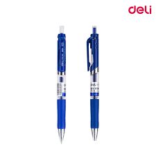 Deli Retractable Gel Pen, 0.5mm, Blue
