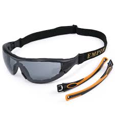 Empiral Active UV Protected Safety Goggles, Black Lens Black Frame - Pack of 12